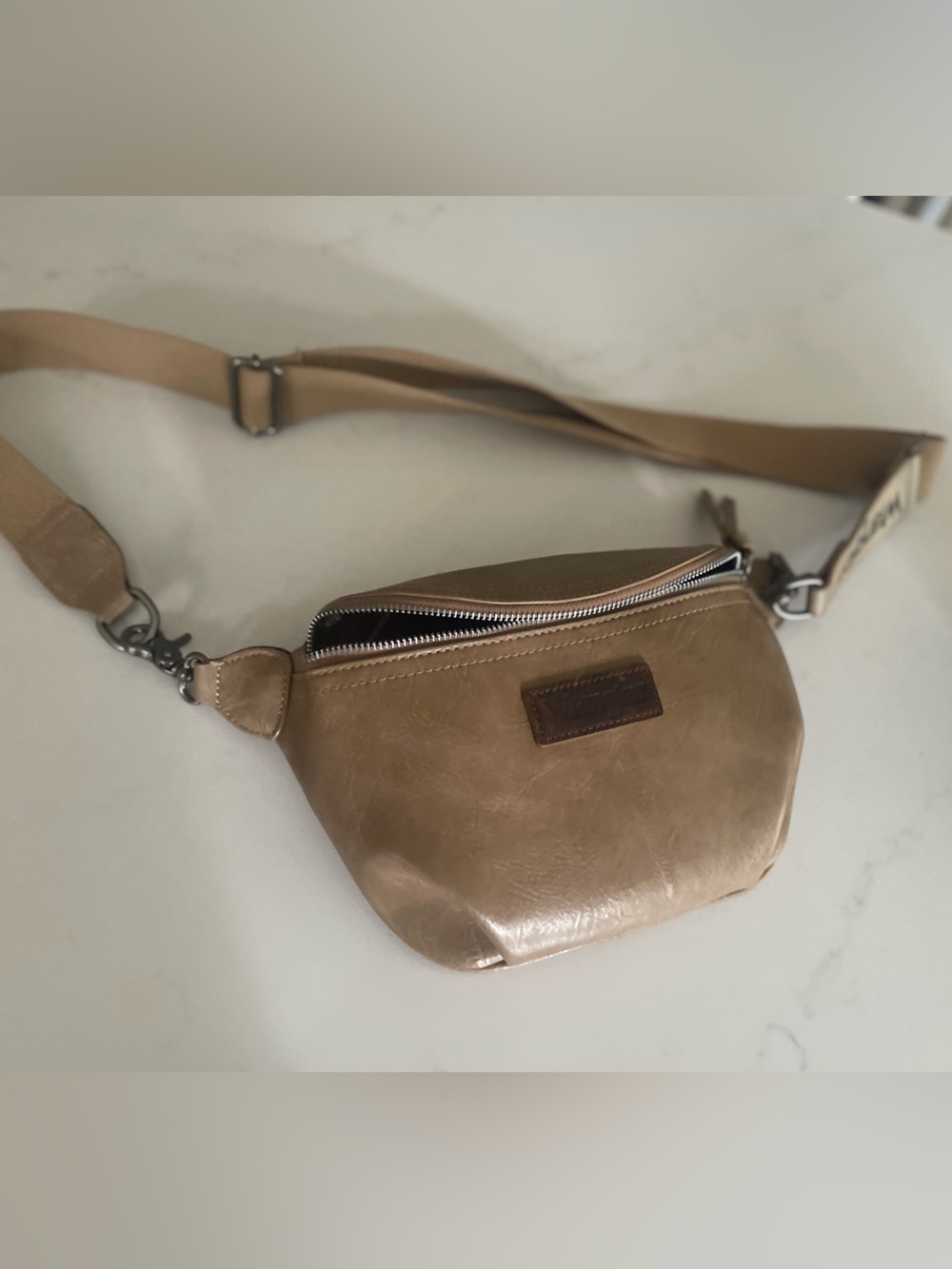 Wrangler Tan Crossbody Sling Bag Western Faux Leather Adjustable Strap